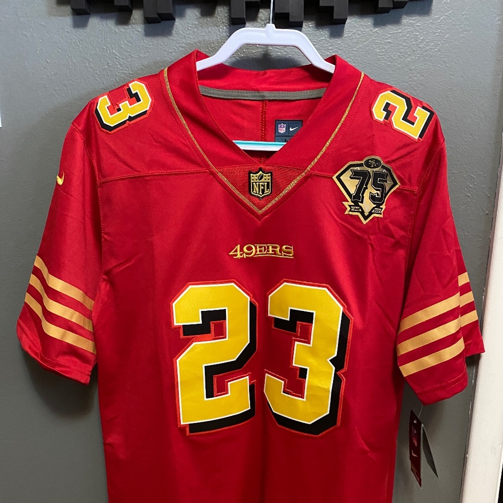 Fashion Christian McCaffery Jersey. Mens Medium